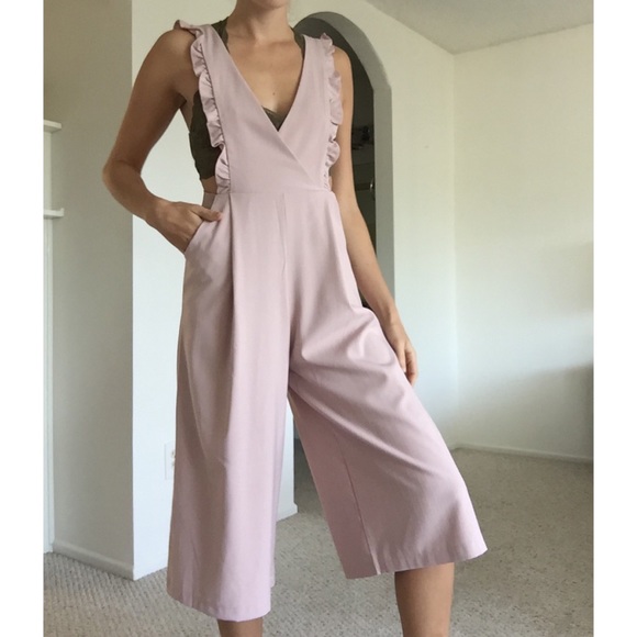Other - Vintage 70s Apron Romper Jumpsuit Mauve Pink Taupe